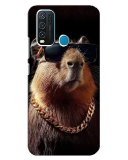 Чехол для Vivo Y30 с картинкой «Капибара золотая цепь»