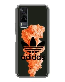 Чехол для Vivo Y31 с картинкой «Оранжевый дым Adidas»