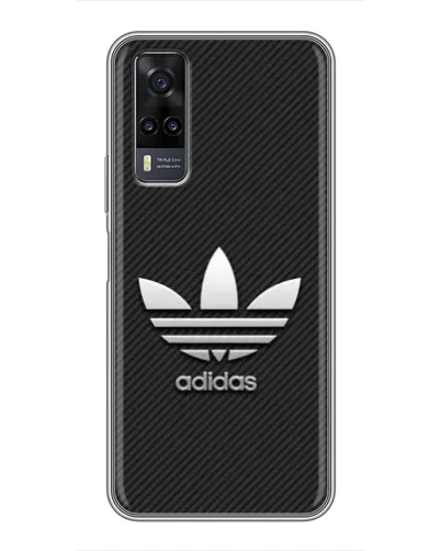 Чехол для Vivo Y31 с картинкой «Adidas Карбоновая текстура»