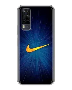 Чехол для Vivo Y31 с картинкой «Синий пульс Nike» Чехол для Vivo Y31 с картинкой «Синий пульс Nike»