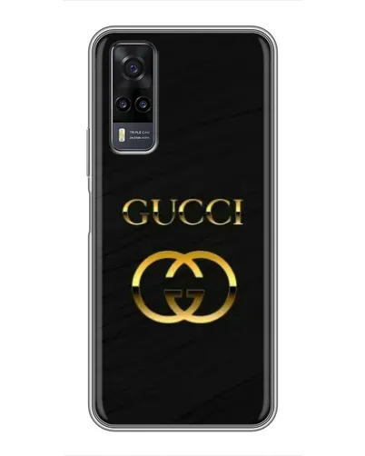 Чехол для Vivo Y31 с картинкой «Золотой логотип Gucci»