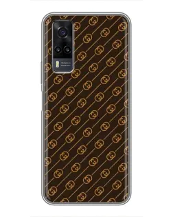 Чехол для Vivo Y31 с картинкой «Gucci — золотые диагонали» Чехол для Vivo Y31 с картинкой «Gucci — золотые диагонали»