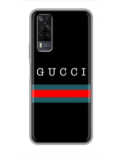 Чехол для Vivo Y31 с картинкой «Gucci — красный пояс»