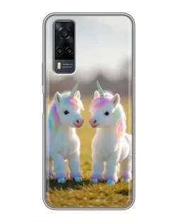 Чехол для Vivo Y31 с картинкой «Пара единорогов»