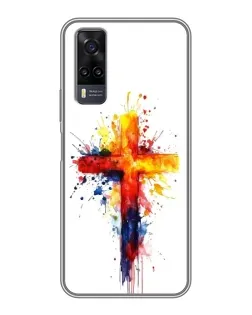 Чехол для Vivo Y31 с картинкой «Акварельный крест»