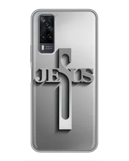 Чехол для Vivo Y31 с картинкой «Металлический крест Jesus»