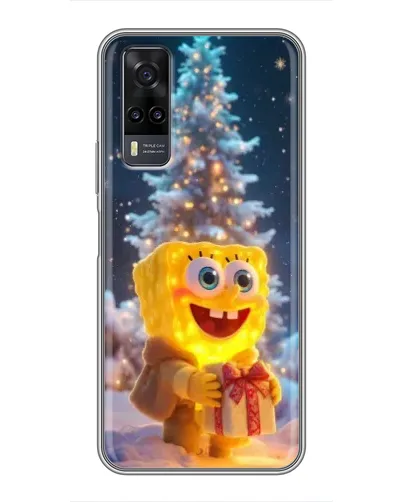 Чехол для Vivo Y31 с картинкой «Рождественский Спанч Боб»