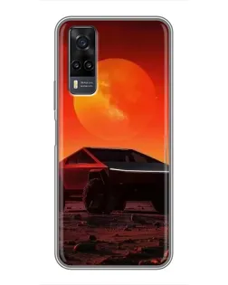 Чехол для Vivo Y31 с картинкой «Cybertruck на Марсе»