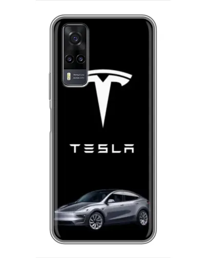Чехол для Vivo Y31 с картинкой «Tesla Model Y»