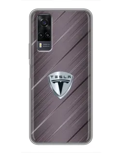 Чехол для Vivo Y31 с картинкой «Металлическая текстура Tesla»