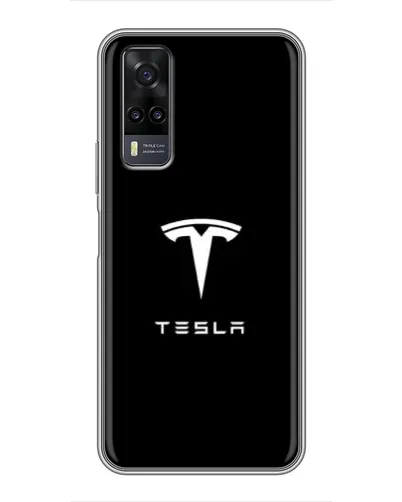 Чехол для Vivo Y31 с картинкой «Tesla White Logo»