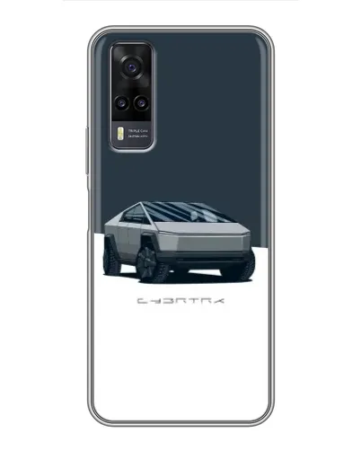 Чехол для Vivo Y31 с картинкой «Серебристый Cybertruck Tesla»