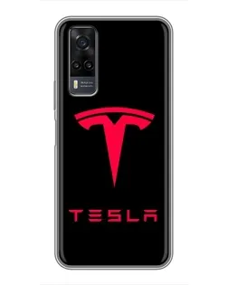 Чехол для Vivo Y31 с картинкой «Tesla Red Logo»