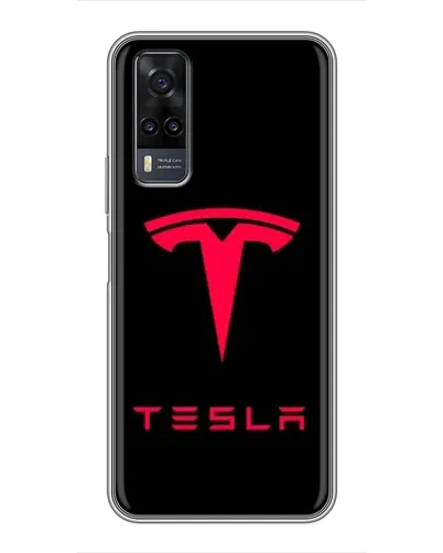 Чехол для Vivo Y31 с картинкой «Tesla Red Logo»