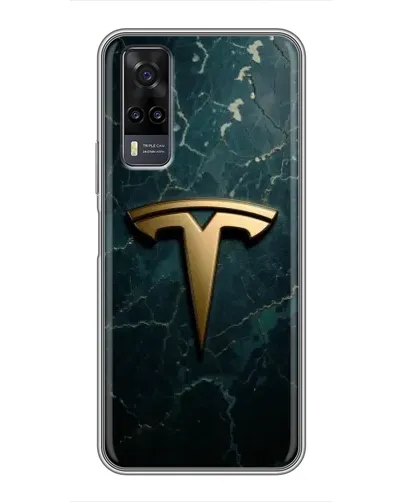 Чехол для Vivo Y31 с картинкой «Мраморная Tesla Gold»