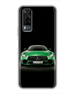 Чехол для Vivo Y31 с картинкой «Mercedes — неоновый лого»