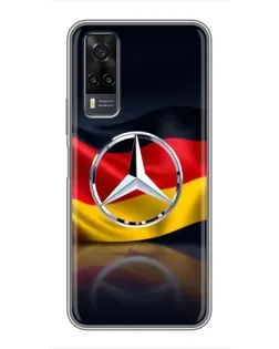 Чехол для Vivo Y31 с картинкой «Mercedes — флаг Германии»