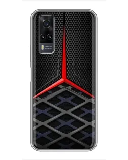 Чехол для Vivo Y31 с картинкой «Mercedes Carbon Grid»
