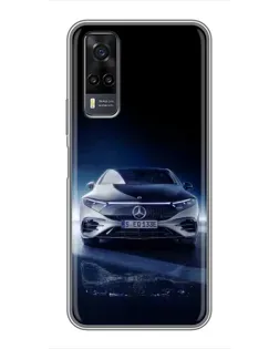 Чехол для Vivo Y31 с картинкой «Ночной Mercedes EQ»