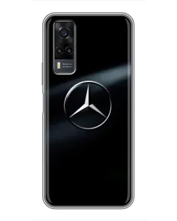 Чехол для Vivo Y31 с картинкой «Mercedes на металле»