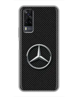 Чехол для Vivo Y31 с картинкой «Карбоновый Mercedes стиль»