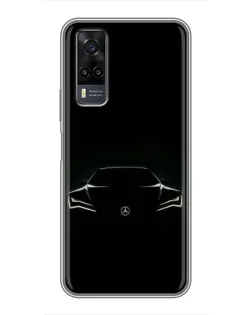 Чехол для Vivo Y31 с картинкой «Mercedes — силуэт авто»