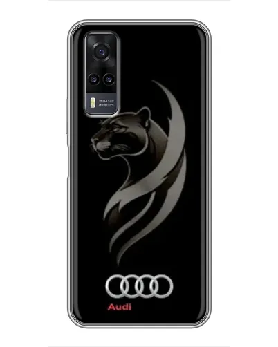 Чехол для Vivo Y31 с картинкой «Графика — пантера и Audi»