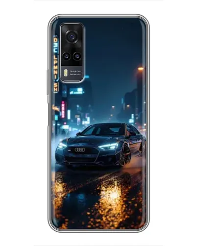 Чехол для Vivo Y31 с картинкой «Ночной город и Audi»