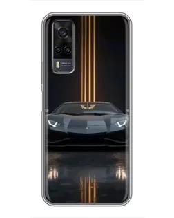 Чехол для Vivo Y31 с картинкой «Lamborghini золотые линии»