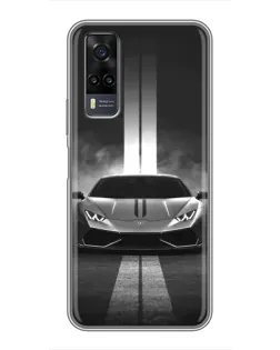Чехол для Vivo Y31 с картинкой «Lamborghini симметрия дорог»