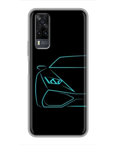 Чехол для Vivo Y31 с картинкой «Голубой силуэт Lamborghini» Чехол для Vivo Y31 с картинкой «Голубой силуэт Lamborghini»