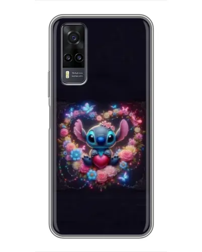 Чехол для Vivo Y31 с картинкой «Stitch в цветах»