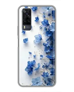 Чехол для Vivo Y31 с картинкой «Голубой цветочный каскад» Чехол для Vivo Y31 с картинкой «Голубой цветочный каскад»