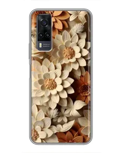 Чехол для Vivo Y31 с картинкой «Бежевый флористический декор» Чехол для Vivo Y31 с картинкой «Бежевый флористический декор»