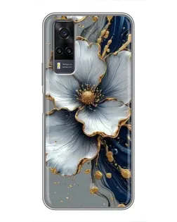 Чехол для Vivo Y31 с картинкой «Белый цветок и золотой флюид» Чехол для Vivo Y31 с картинкой «Белый цветок и золотой флюид»