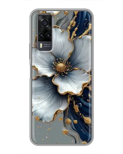 Чехол для Vivo Y31 с картинкой «Белый цветок и золотой флюид» Чехол для Vivo Y31 с картинкой «Белый цветок и золотой флюид»