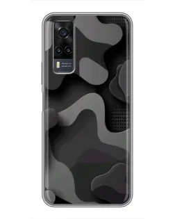 Чехол для Vivo Y31 с картинкой «Темный абстрактный камуфляж» Чехол для Vivo Y31 с картинкой «Темный абстрактный камуфляж»