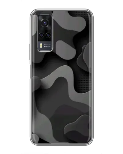Чехол для Vivo Y31 с картинкой «Темный абстрактный камуфляж»