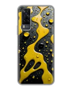 Чехол для Vivo Y31 с картинкой «Жидкое желтое золото»