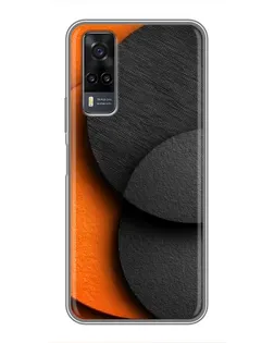 Чехол для Vivo Y31 с картинкой «Геометрия оранжевых кругов»
