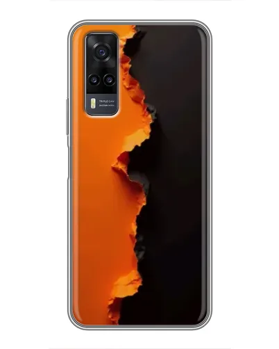 Чехол для Vivo Y31 с картинкой «Оранжевый разлом»