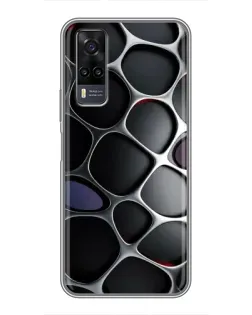 Чехол для Vivo Y31 с картинкой «Объемная темная решетка»