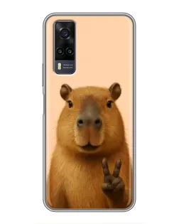 Чехол для Vivo Y31 с картинкой «Капибара виктория»
