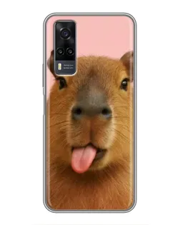 Чехол для Vivo Y31 с картинкой «Капибара с языком»