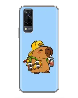 Чехол для Vivo Y31 с картинкой «Капибара на скейте»