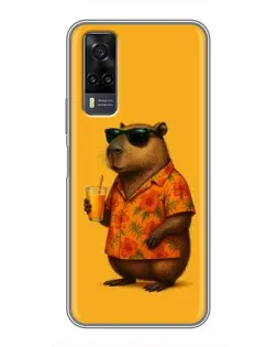 Чехол для Vivo Y31 с картинкой «Капибара на отдыхе»