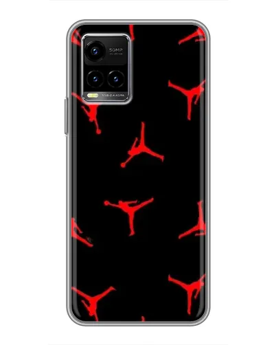 Чехол для Vivo Y33s с картинкой «Jordan Red Pattern»