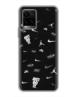 Чехол для Vivo Y33s с картинкой «Nike Black Pattern» Чехол для Vivo Y33s с картинкой «Nike Black Pattern»