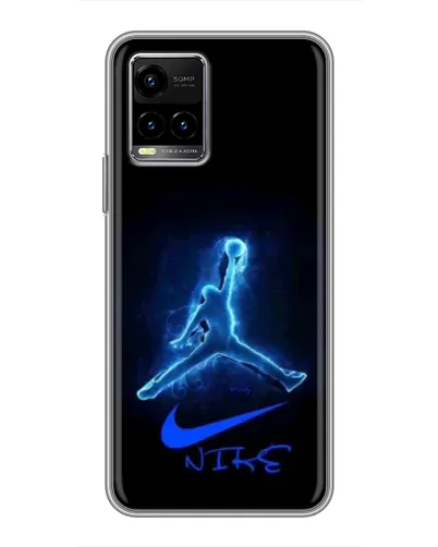Чехол для Vivo Y33s с картинкой «Jordan Neon Blue»