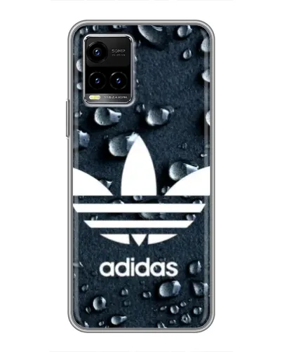 Чехол для Vivo Y33s с картинкой «Adidas Trefoil Blue»